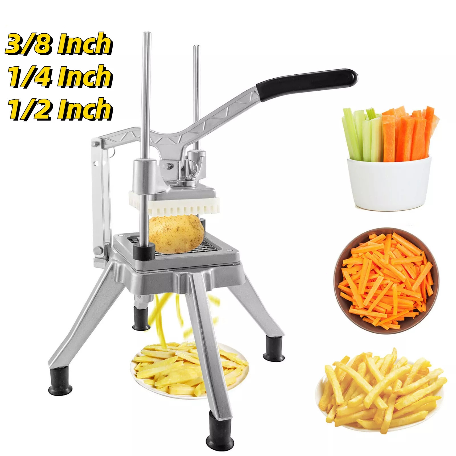 Commercial Vegetable Fruit Dicer Cutter Potato Slicer Chopper 4 Blades & Tray Manual Cutting Machine home appliance