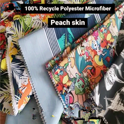 2023 New fashion peach skin fabric 100% recycled polyester fabric sublimation print microfiber fabric for garment