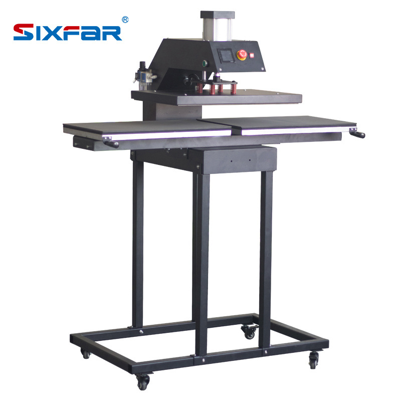 Pneumatic Double Station Semi Auto Open Up Heat Transfer Press 40*60CM Printing T shirt Embossing Machine for T-shirts Logo