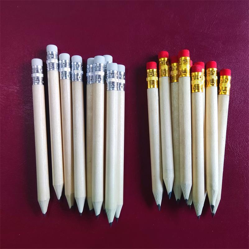 Promotional Wood 100mm Golf Pencil with Eraser Short Pencil For Kids Personalized White Pencil