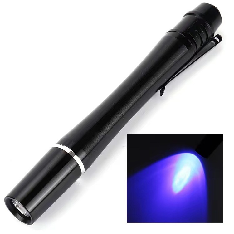 365nm 3W LED Blacklight UV Penlight Mini UV LED Pen Light With Clip Function UV Pen Flashlight For Pet Urine Detect Use