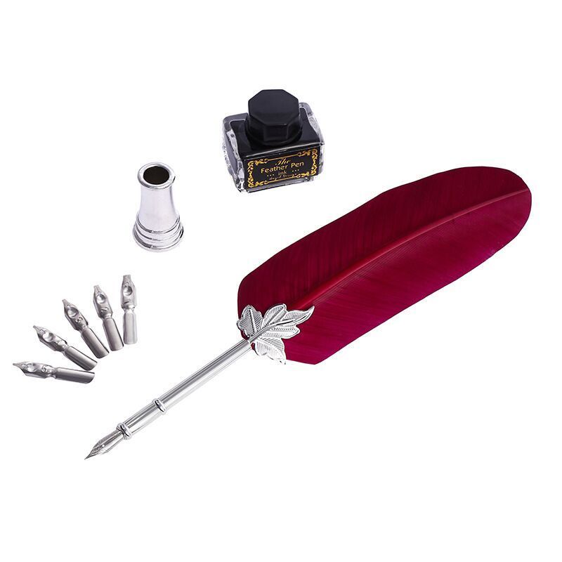 High Quality Writing Quill Ink Dip Feather Pen set For Christmas Gifts