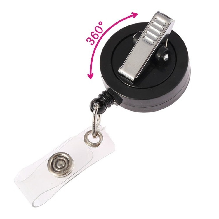 Wholesale Round Shape Yoyo Key Holder Sublimation Retractable Plastic Badge Reel With Metal Alligator Clip