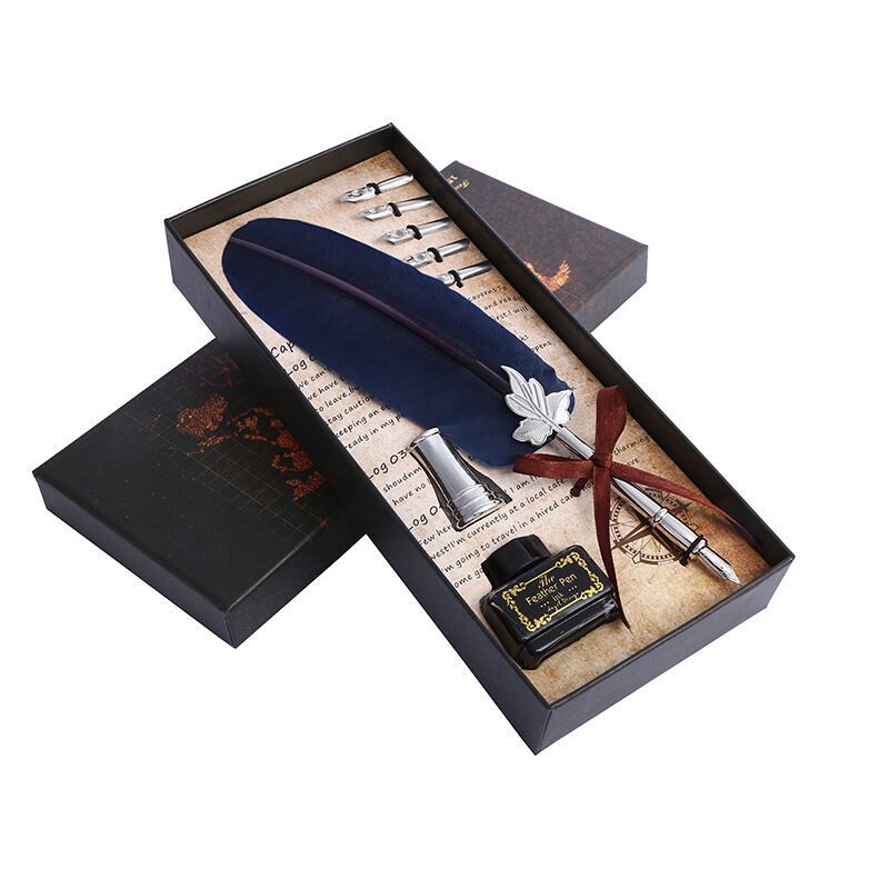 High Quality Writing Quill Ink Dip Feather Pen set For Christmas Gifts