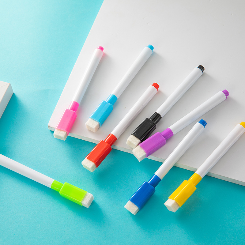 10mm Custom Logo Wholesale 8 Color  Dry Erase Marker Whiteboard Pen With with Eraser