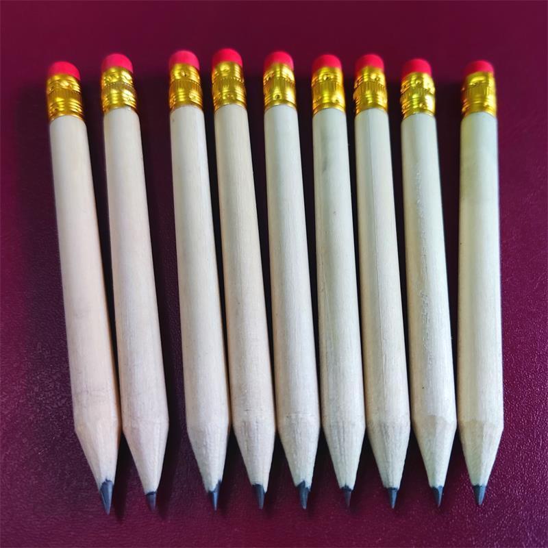 Promotional Wood 100mm Golf Pencil with Eraser Short Pencil For Kids Personalized White Pencil