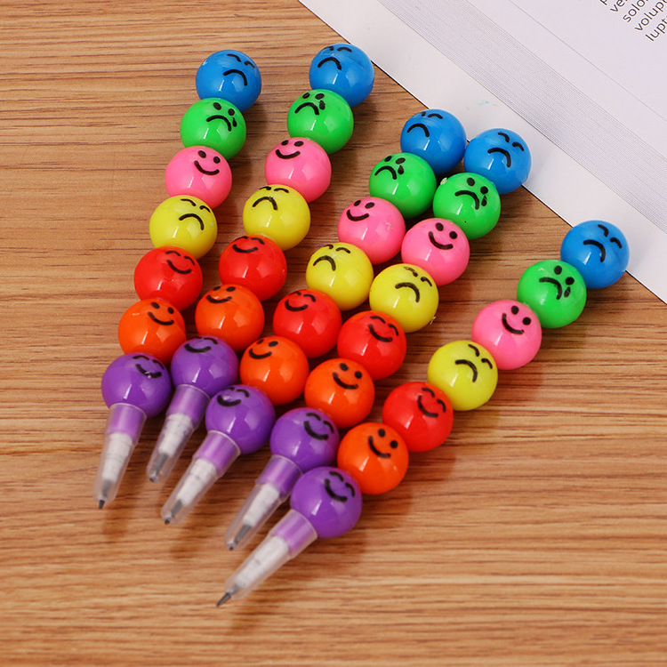 Wholesale Cartoon Stationery 7 colors  Pencil Colorful Plastic Shell Mini Pencil Combination Kids Gifts Promotional Pencil