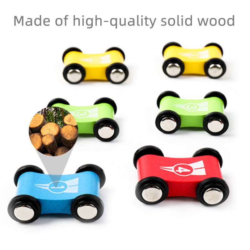 Ramp Racer Wooden children's pulley boy girl baby sliding rail car speed inertia glider toy Toddler Car Ramp Toys Race Tracks