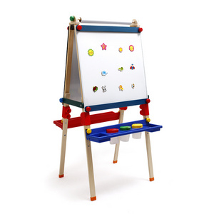 2020 new style Kids artist drawing board  Wooden magnetic drawing board Wooden Kid's Art Easel with Paper Roll and Accessories