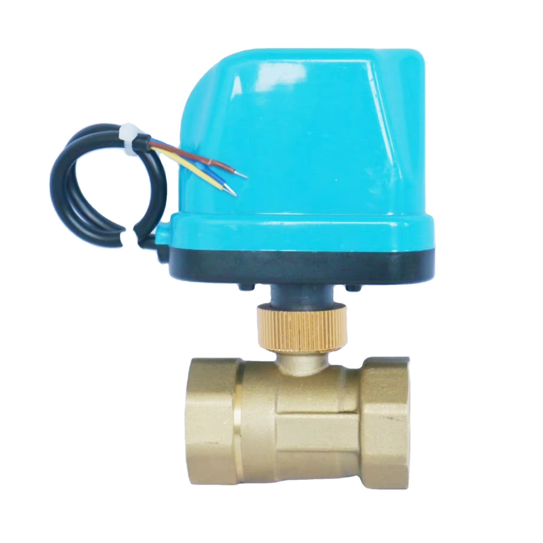 220V DN25 Motorized Electric 2-Way Ball Valve Brass valve Body with Three Wires High Quality