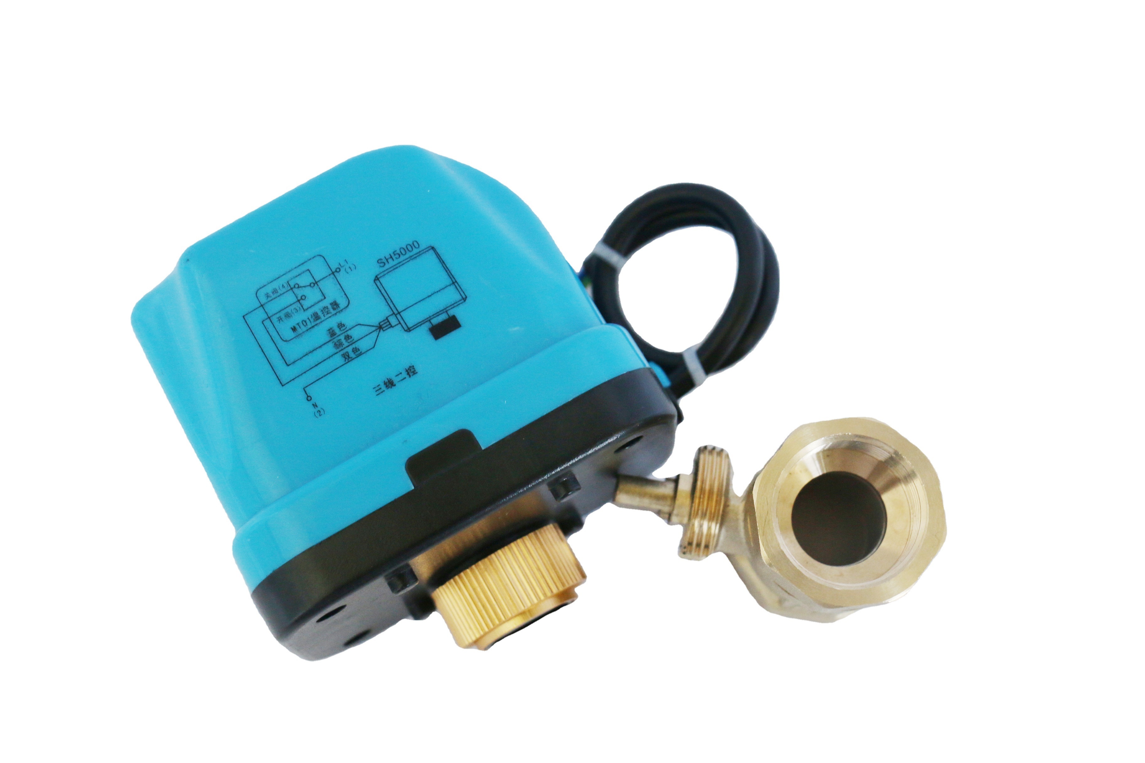 220V DN20 Motorized Electric 2-Way Ball Valve Used for Air Conditioning Normal Temperature