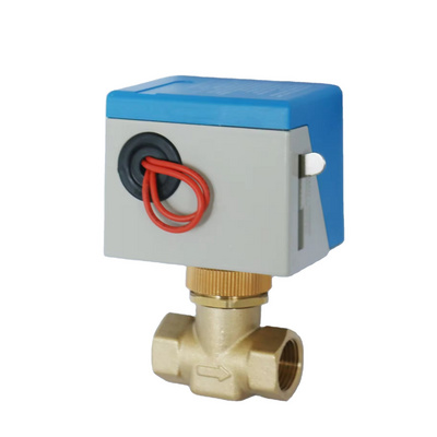 Electric 2 Way Valve Stop Valve For Fan Coil Air Conditioning OEM brass water valve Factory manufacturing DN15 220V