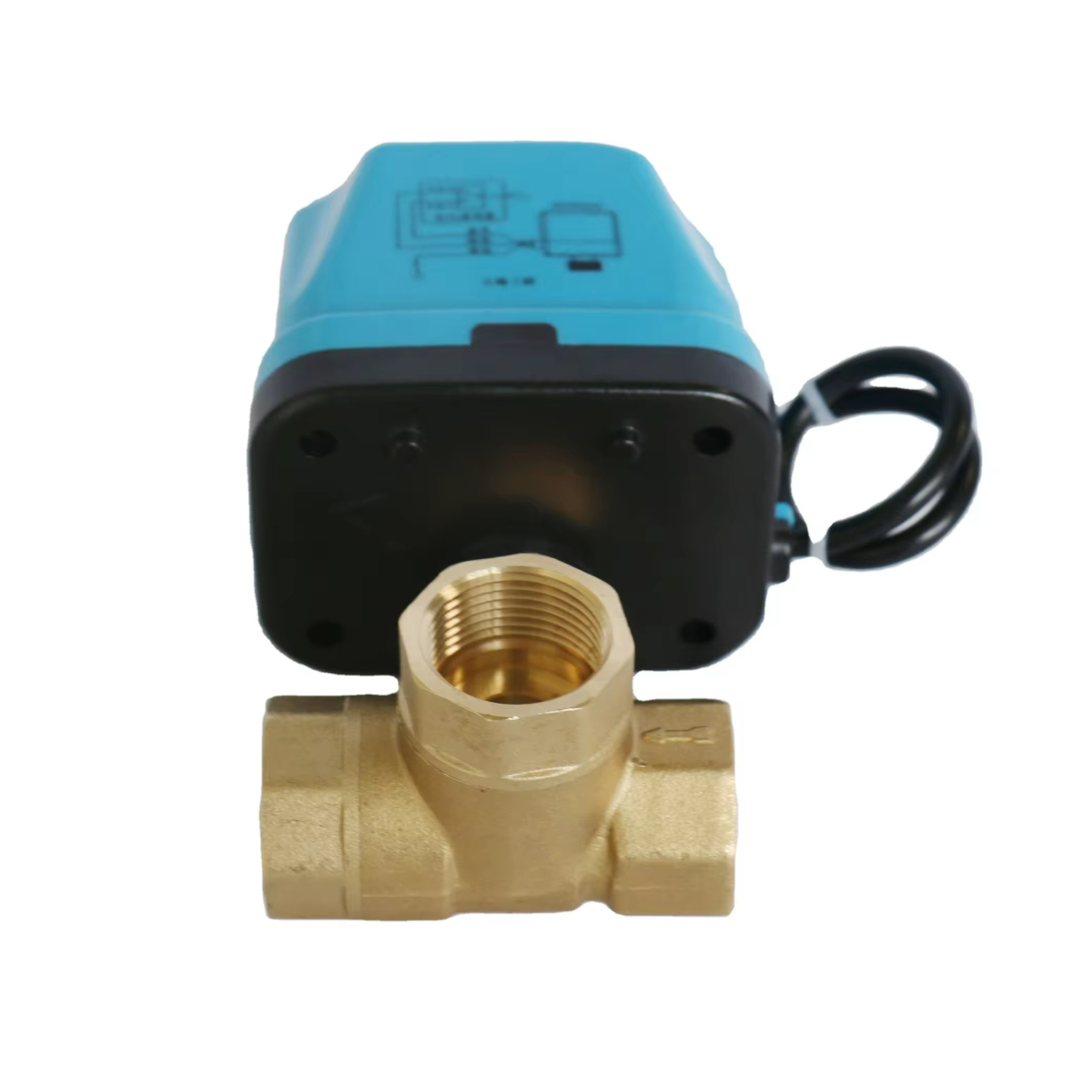 3-Way Motorized Electric Ball Valve Brass Water Control Valve with Two-Way AC220V Control OEM Supported Brass Plastic DN20