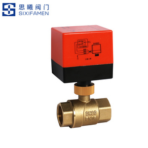 AC220v DC24V dn20 3/4 "caliber full bore two-way valve brass three-wire two-way control for central air conditioning system, etc