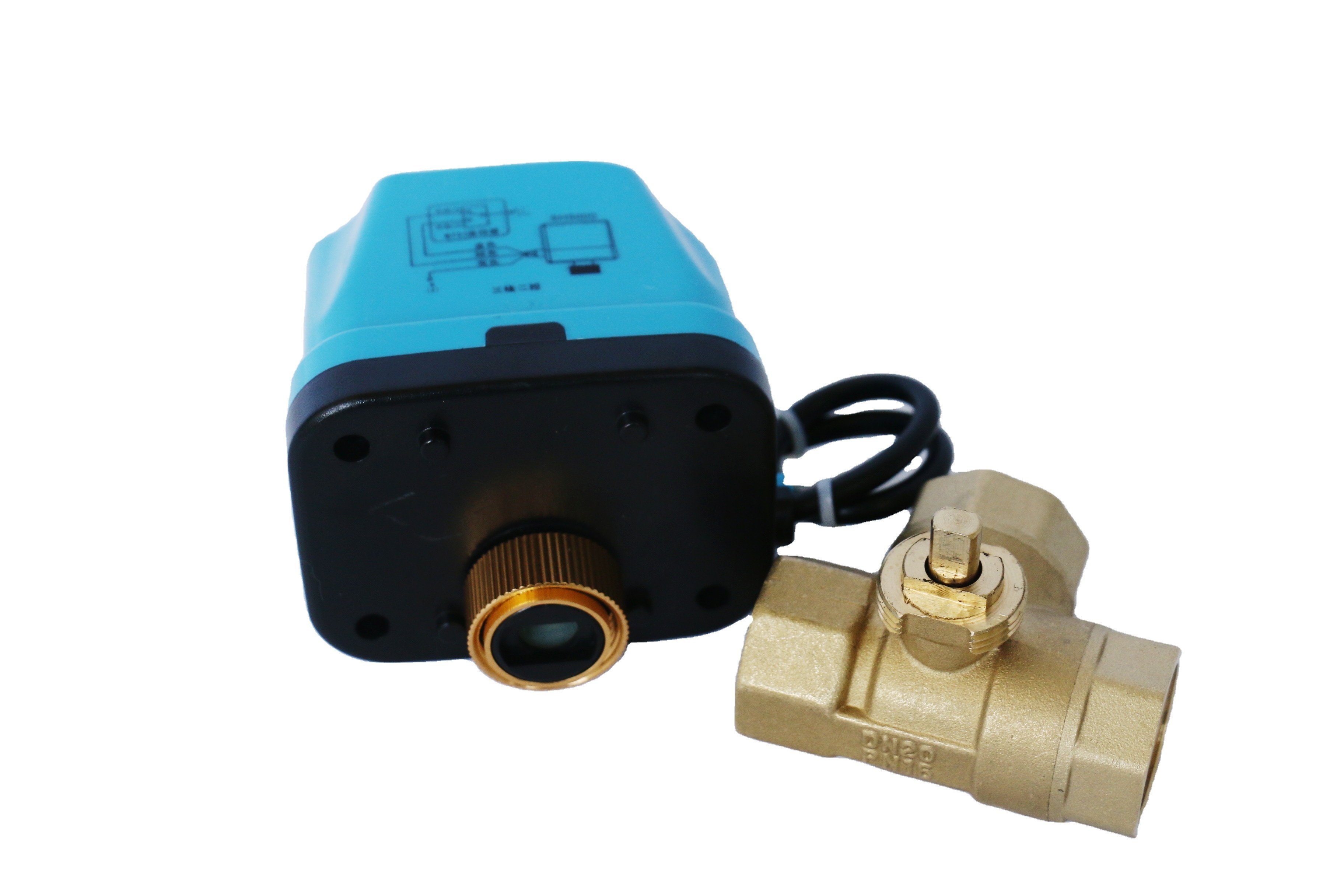 3-Way Motorized Electric Ball Valve Brass Water Control Valve with Two-Way AC220V Control OEM Supported Brass Plastic DN20