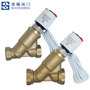 Dynamic balancing valve motorized two-way valve Brass material for electric valves used in central air conditioning systems