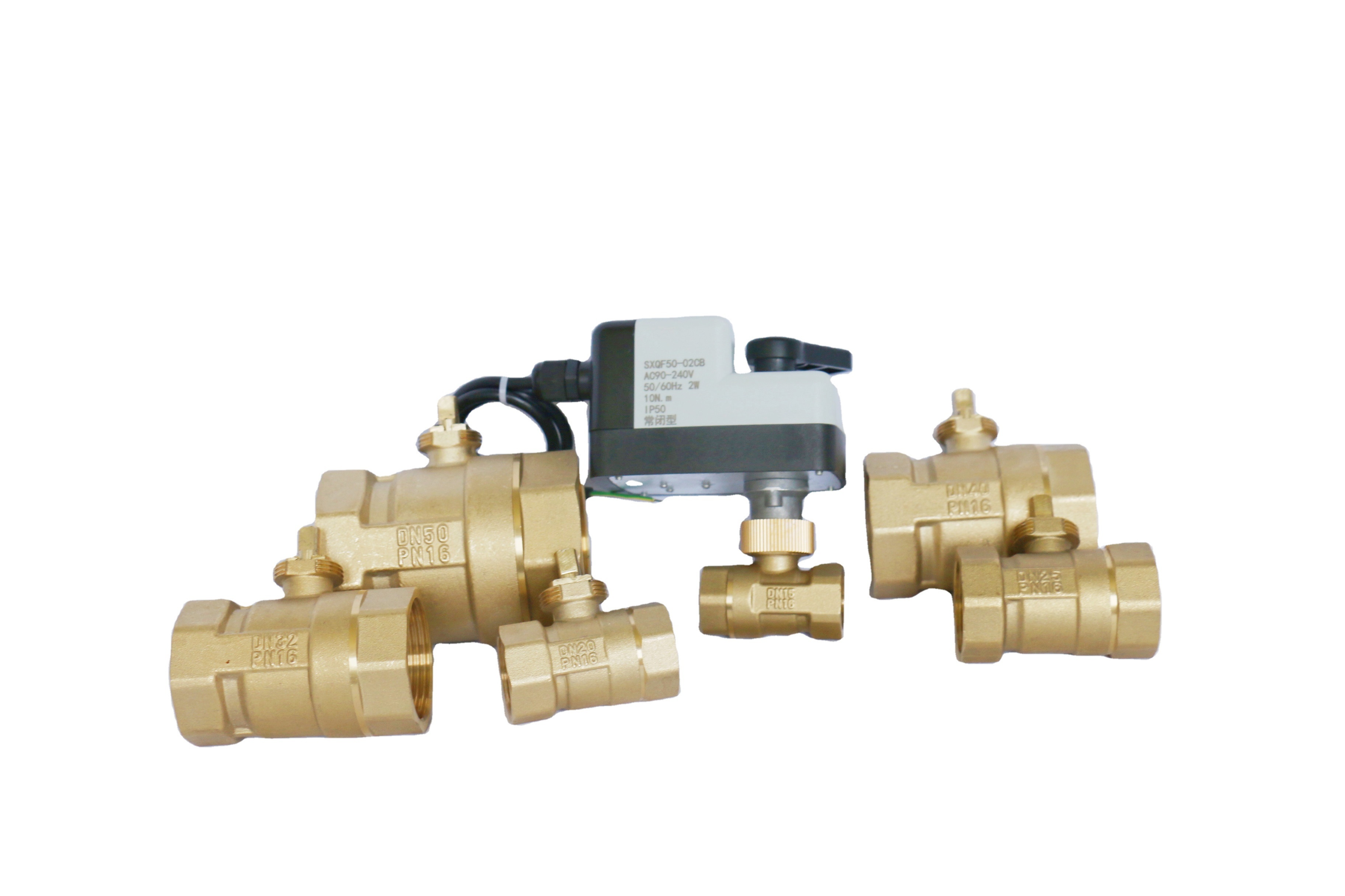 Motorized Ball Valve Two-way Manual Switch Actuator with 2 Wires For Control water flow AC220V DN15