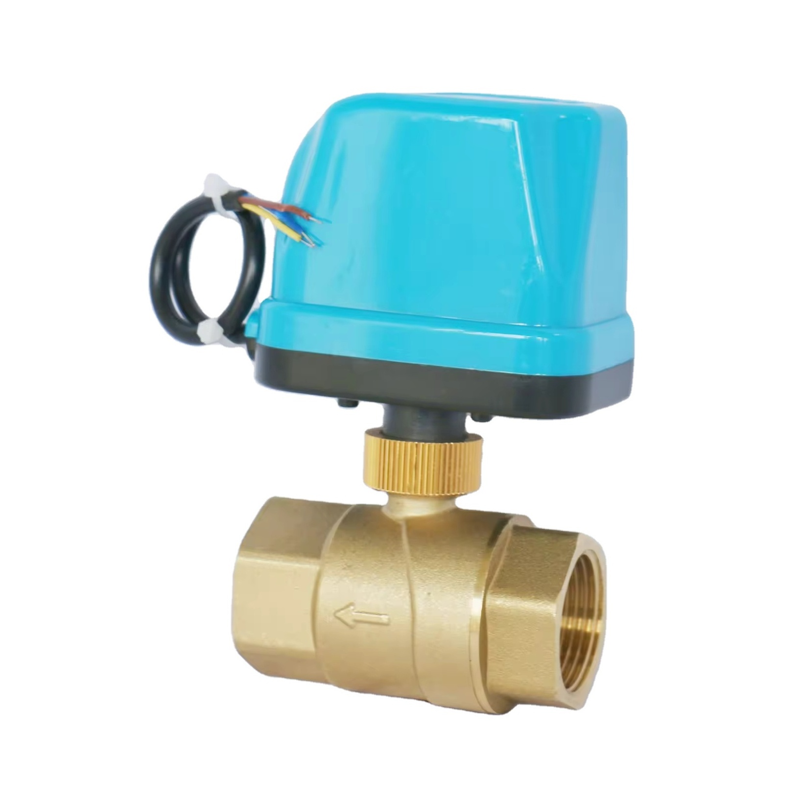 Electric Ball Valve DN25 Control Valve G Thread Full Diameter Brass Valve Body With Electric Actuator 220V 24V