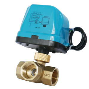 3-Way Motorized Electric Ball Valve Brass Water Control Valve with Two-Way AC220V Control OEM Supported Brass Plastic DN20