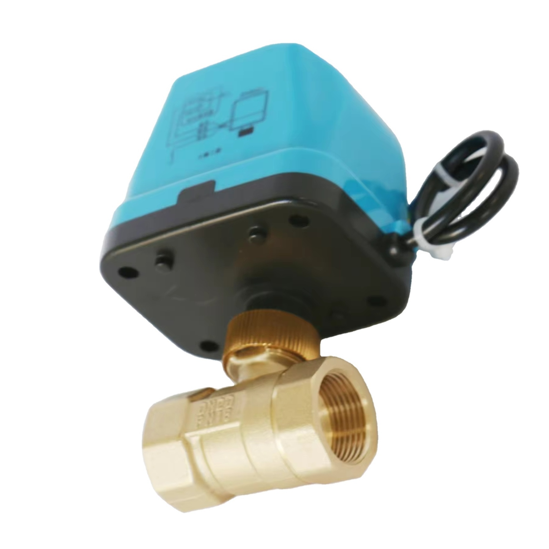 220V DN20 Motorized Electric 2-Way Ball Valve Used for Air Conditioning Normal Temperature