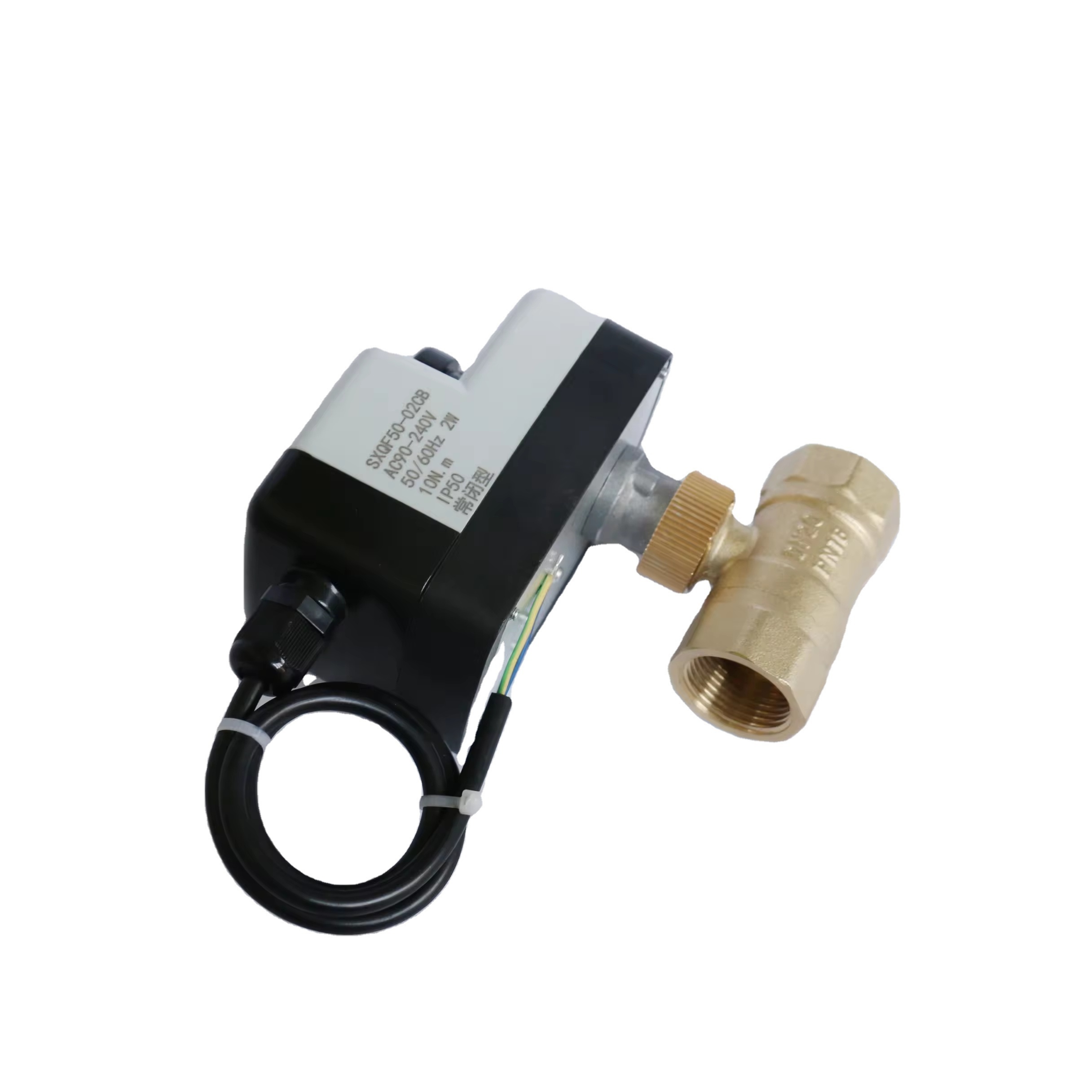 Motorized Ball Valve Two-way Manual Switch Actuator with 2 Wires For Control water flow AC220V DN15