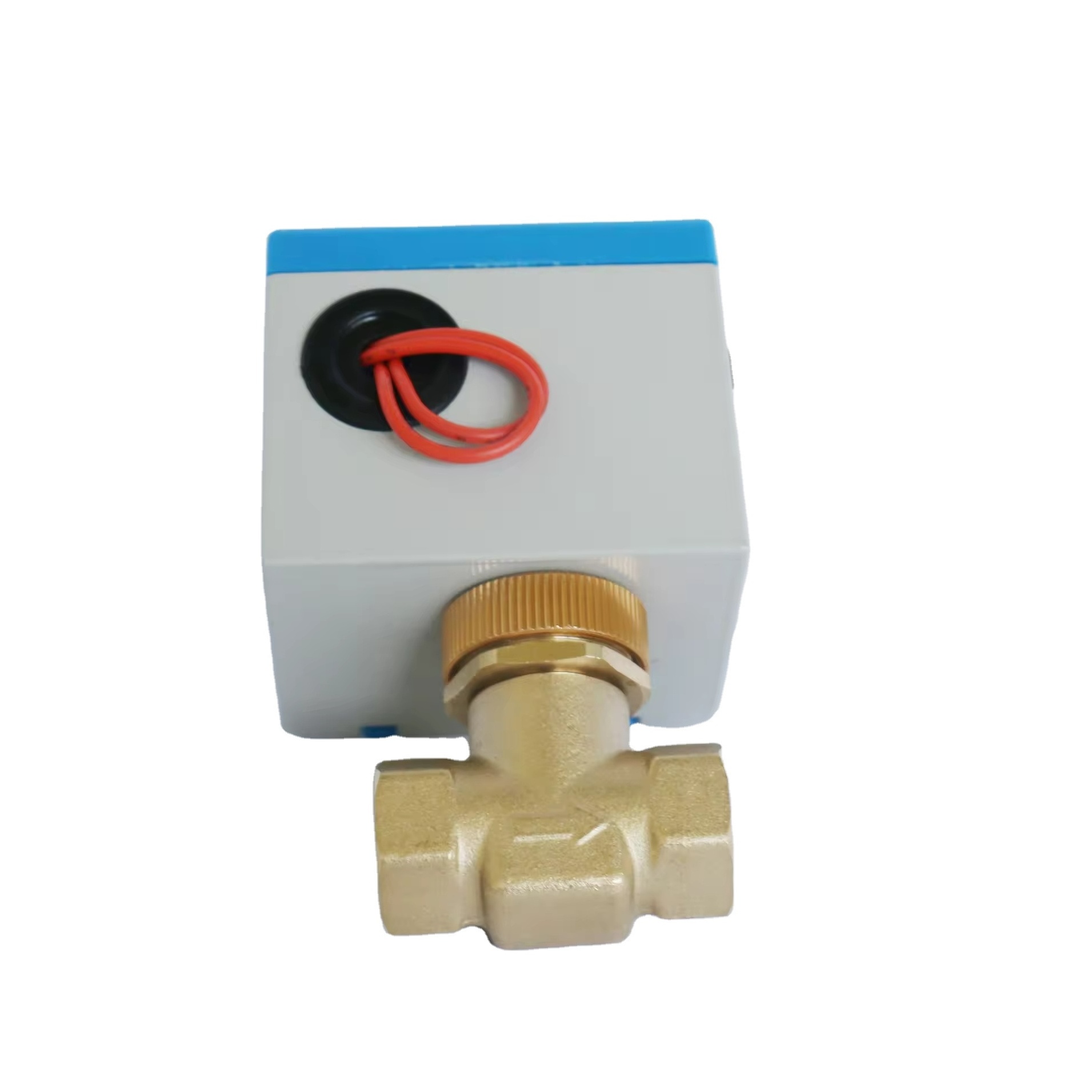 Electric 2 Way Valve Stop Valve For Fan Coil Air Conditioning OEM brass water valve Factory manufacturing DN15 220V