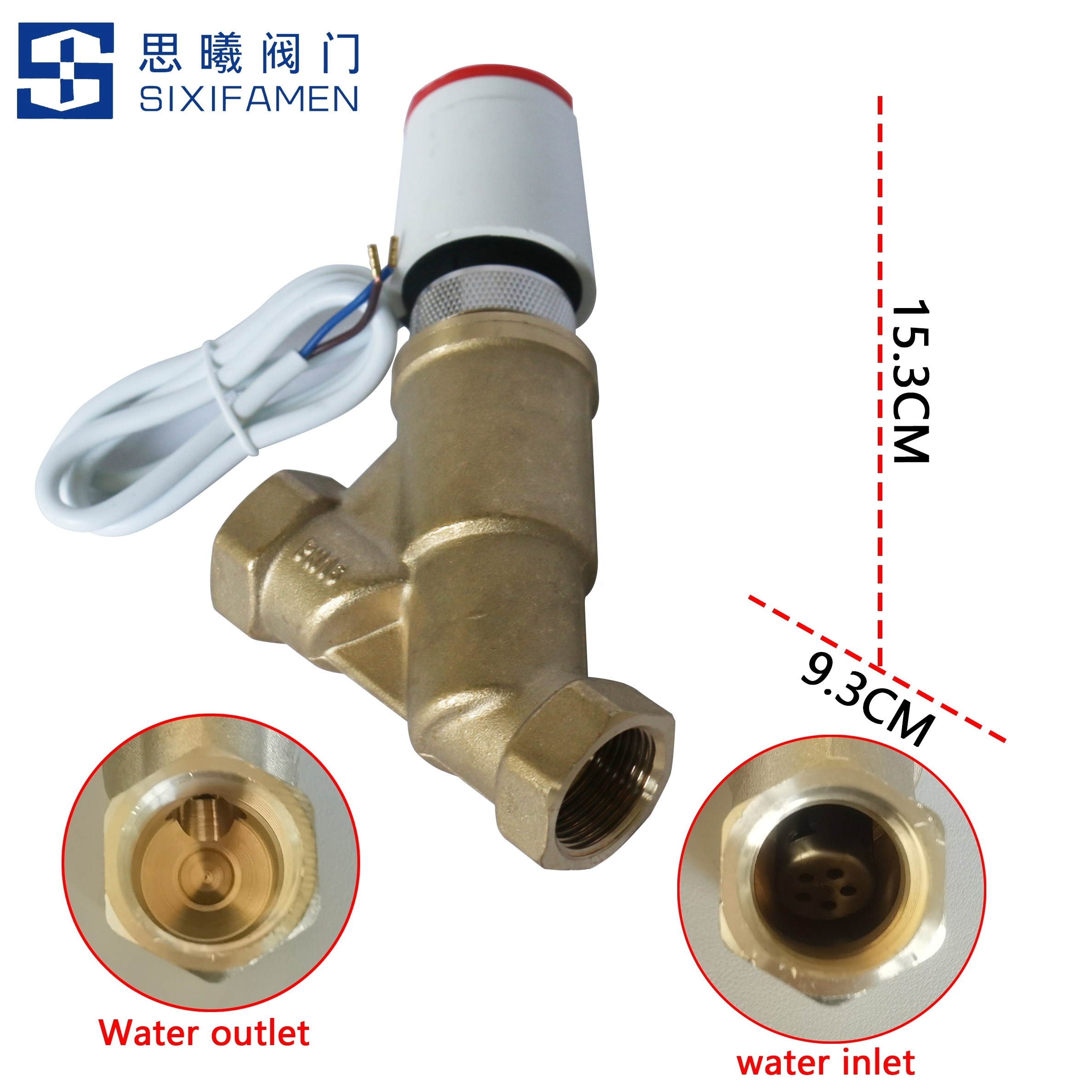 Dynamic balancing valve motorized two-way valve Brass material for electric valves used in central air conditioning systems