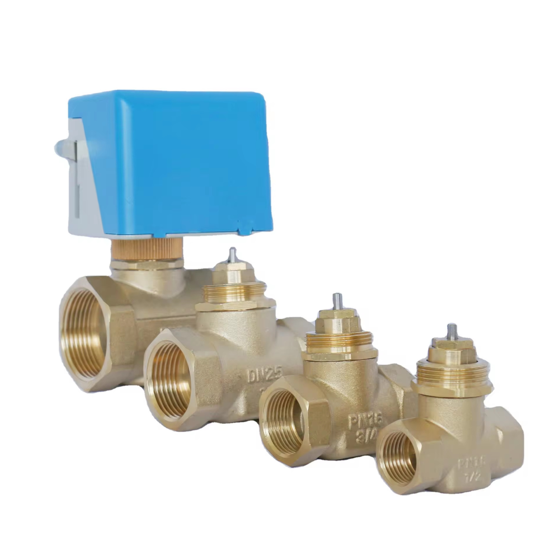 1/2 3/4 1 1-1/4 Inch Size Motorized Electric Stop Valve Two-way AC220V For Air Conditioning DN15 DN20 DN25 DN32