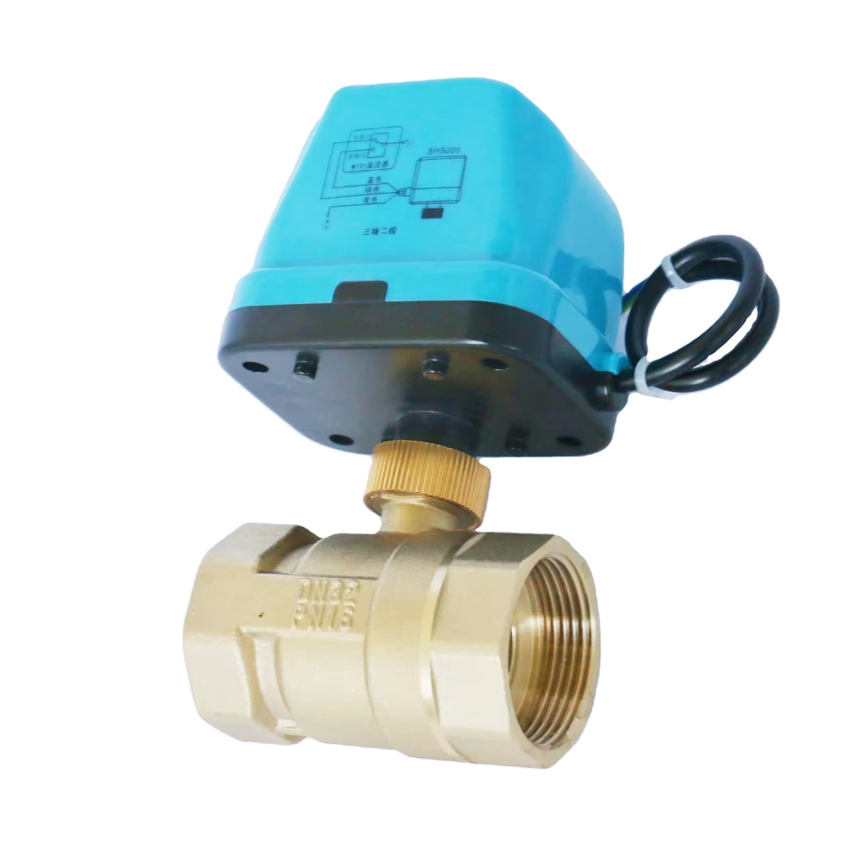 Sixi Valve Two Way Electric Ball Valve 401 for Central Air Conditioning Systems or Water Flow Control Ac220v/dc12/24v IP65 2-6w