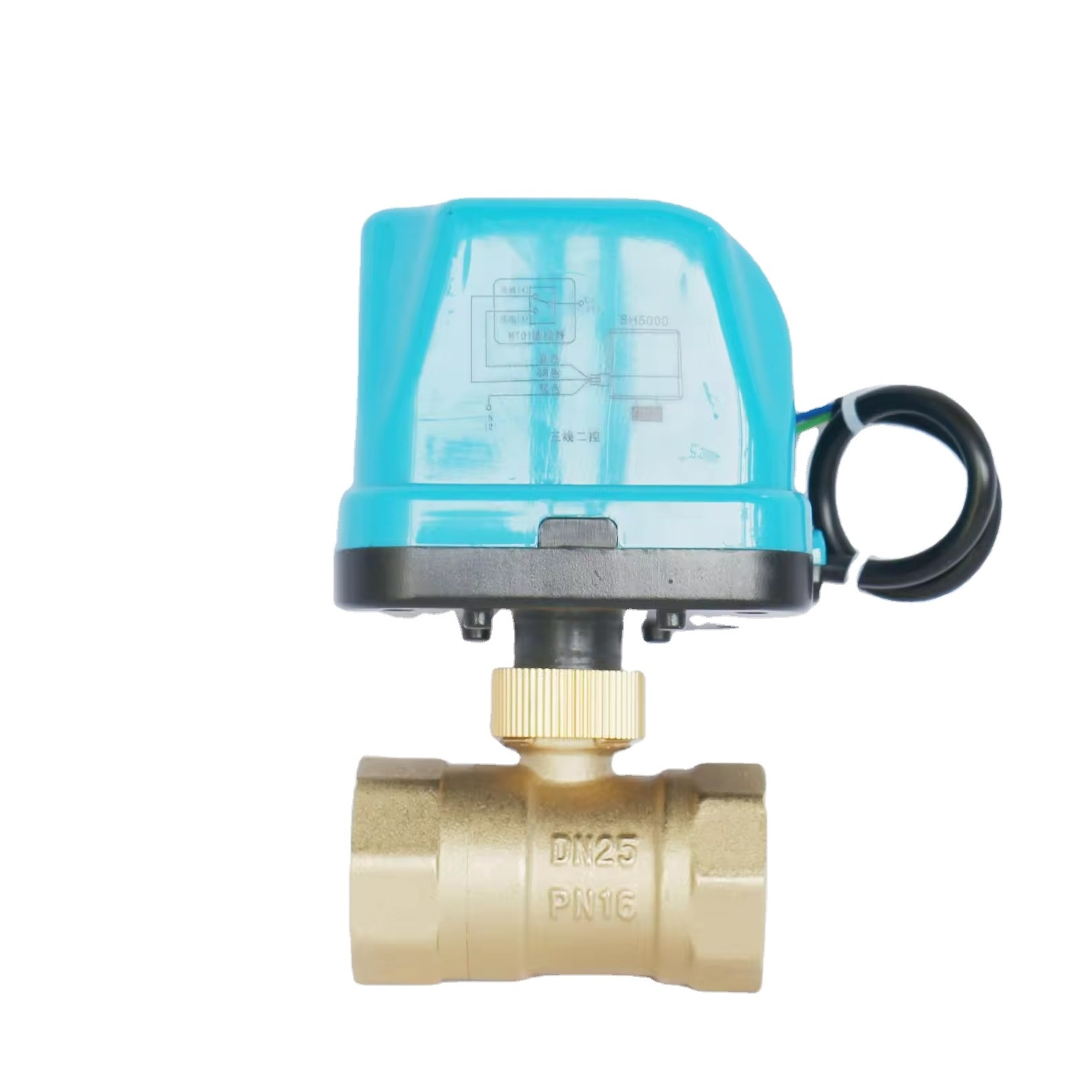 12V 24V 220V DN15 DN20 DN25 Motorized Electric 2-Way Ball Valve With Actuator Used for Air Conditioning ODM