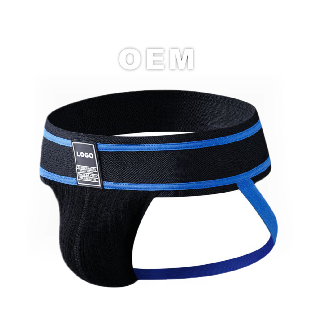 Jockstraps For Men Wholesale Solid Color Low Waist Double Jockstraps Underwear for Gay Cotton Custom Jockstrap Men Sexy