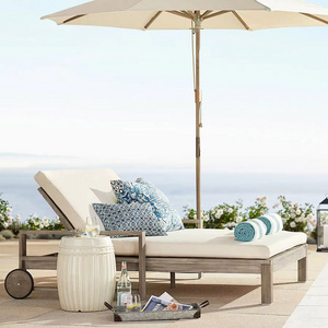 New design chaise lounge patio furniture daybed teak double outdoor sun loungers with wheels