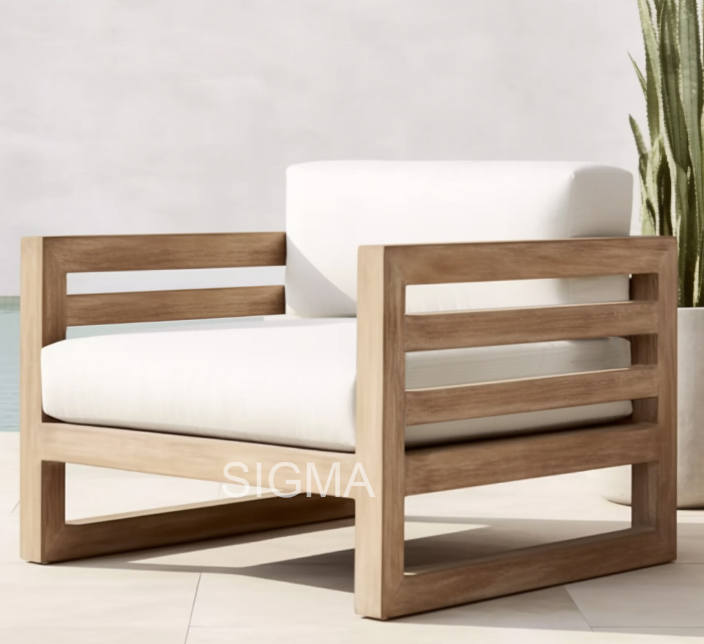 Hotel Outdoor Furniture Wooden Frame Garden Sofa Luxury Outdoor Garden Wooden Sofa Set Furniture