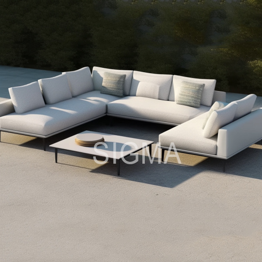 High Quality Outdoor Furniture One Seat Sofa Set Luxury Simple Design Garden Sofa Curved Sofa