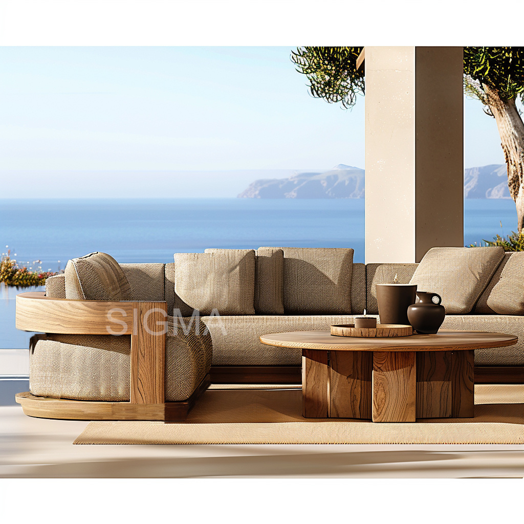 Customize Outdoor Nordic Villa Terrace Furniture High Oil Heavy Teak Patio Furniture