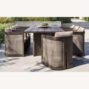 Customizable Modern Premium Aluminum Outdoor Dining Set Patio Aluminium Rectangular Dining Table Furniture Set