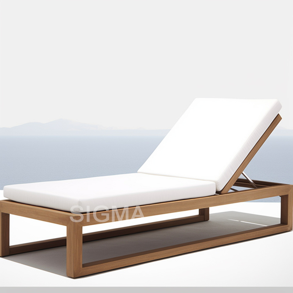 Hot Sale Garden Hotel Pool Lounger Pockets Portable Sun Lounger Beach Chair Sun Loungers