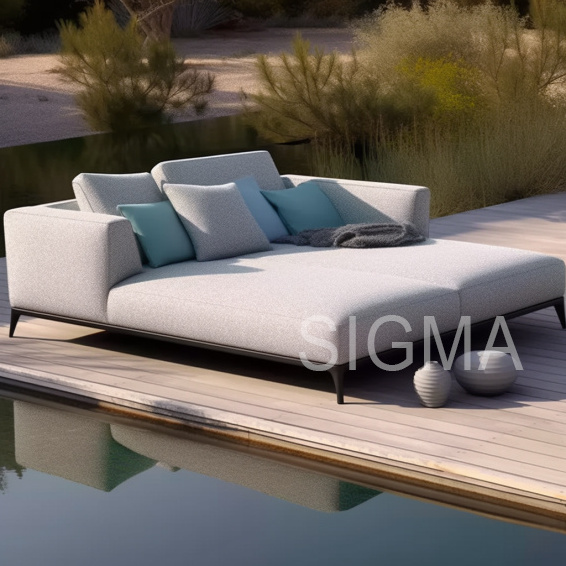 High Quality Outdoor Furniture One Seat Sofa Set Luxury Simple Design Garden Sofa Curved Sofa