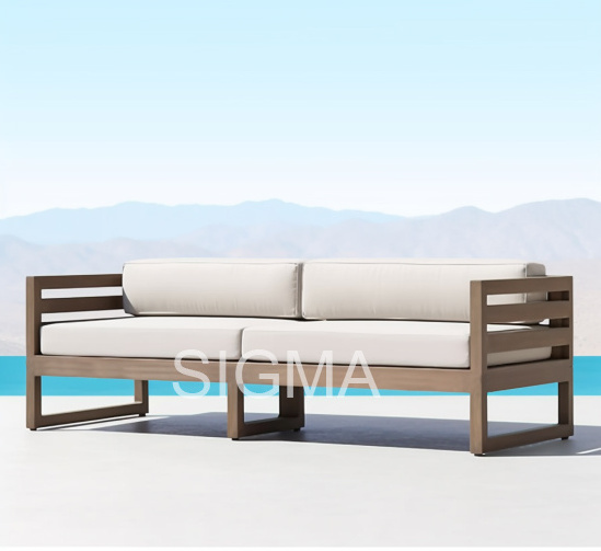 Hotel Outdoor Furniture Wooden Frame Garden Sofa Luxury Outdoor Garden Wooden Sofa Set Furniture