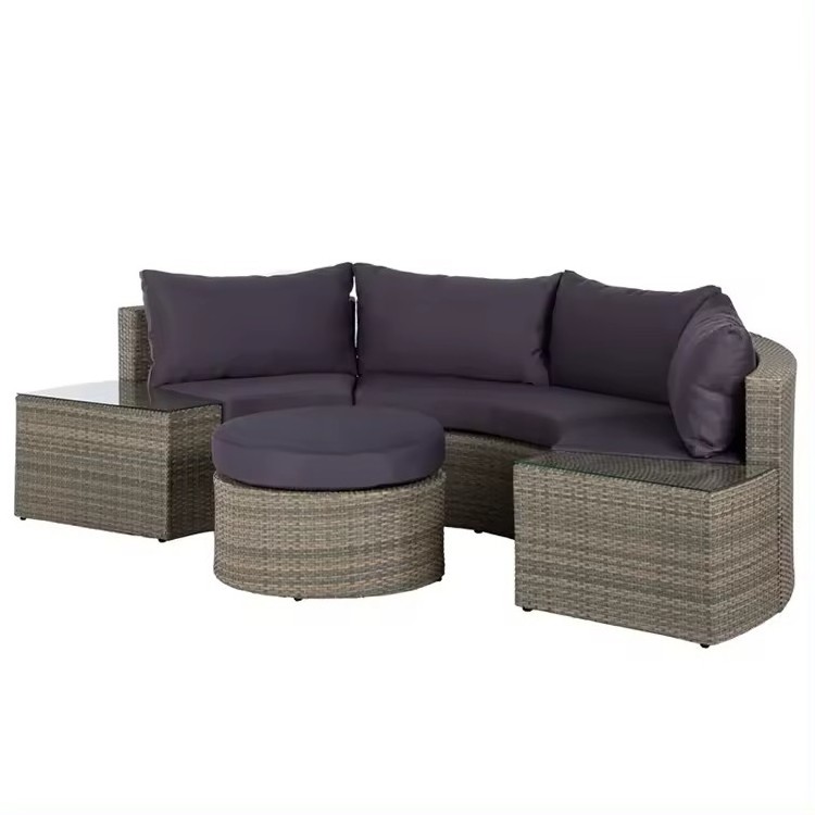 Italian Luxury Natural Rattan Sofa Garden Sofa Set Outdoor Patio Hotel Villa Wicker Home Furniture