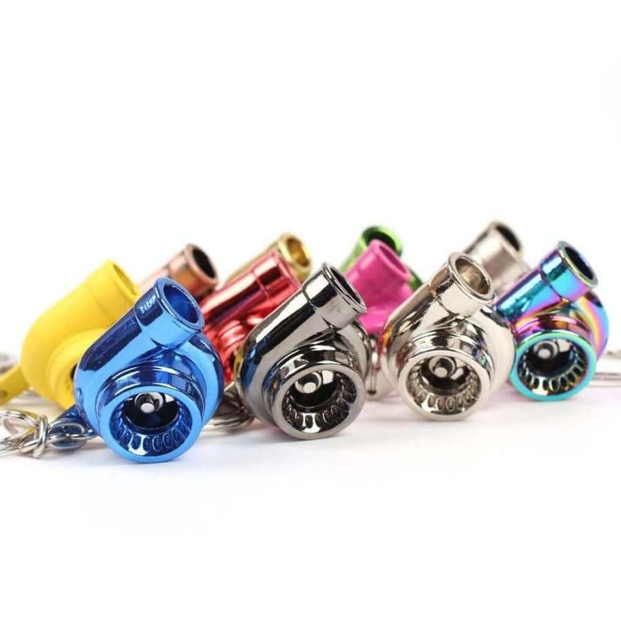 Adjustable Shock Absorber Coilover Keychain Spinning Turbo Keychain Keyring Turbocharger Turbine Key Chain Ring Keyrings