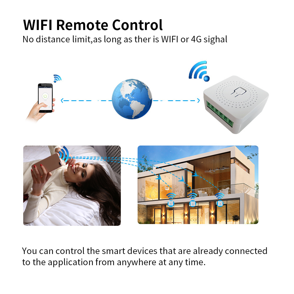 Tuya 16A 10A Wifi switch smart breaker module supports smart life APP remote control switch voice relay timer Google Home Alexa