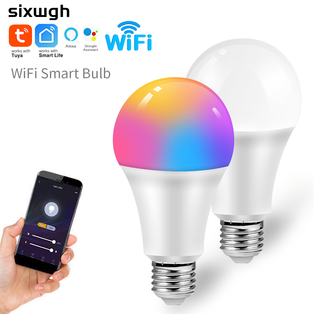 Smart bulb with voice and Alexa and Google Assistant control  timing function  musical rhythm adjustable color and brightness