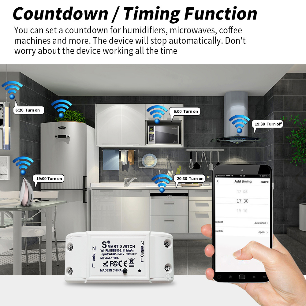 Smart Home Wireless WIFI Switch 1/2/3Gang Touch Glass panel Switch Smart life Remote Control Switch work with Google Home Alexa