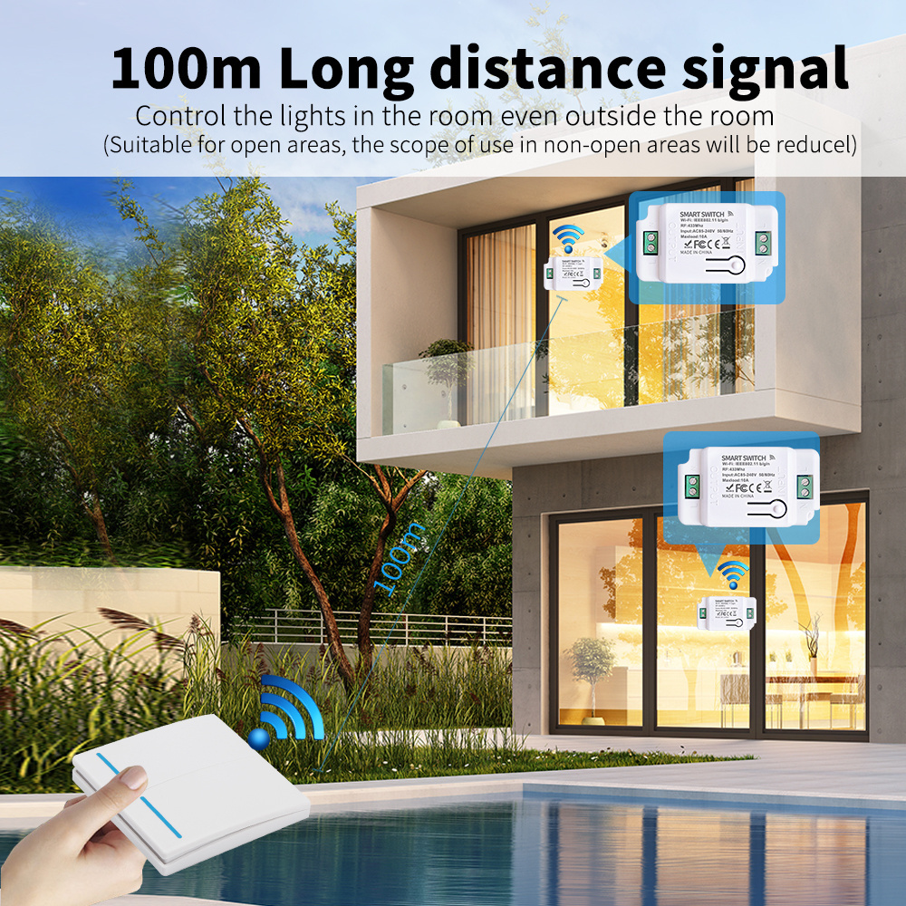 SIXWGH Wireless WIFI Switch 1/2/3Gang button Light Switch Smart life App Remote Control timer relay Module for Google Home Alexa