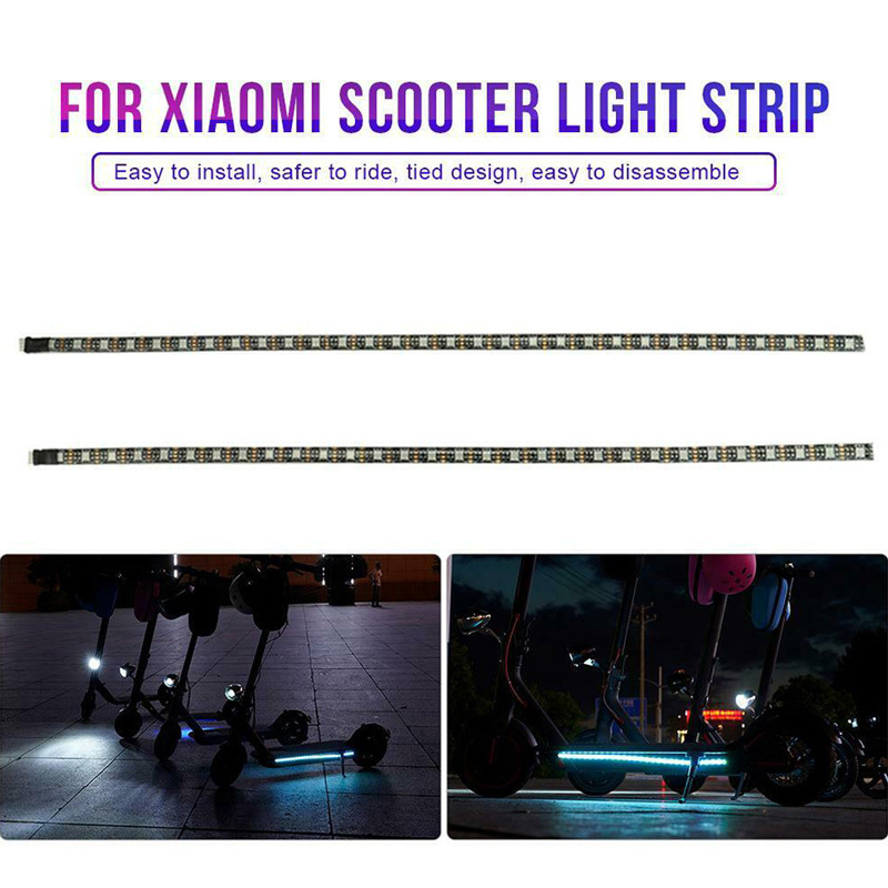 LED Strip Flashlight Bar Lamp For xiaomi M365/Pro Electric Scooter Skateboard Night Safety Light Accessories