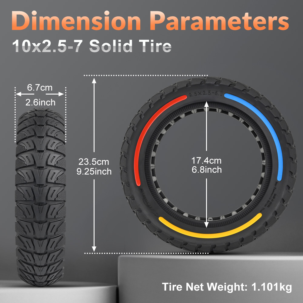 New Arrival EU Warehouse Original Repair Solid Tires for Cityneye 4/4 Pro Electric Scooter 10 Inch Tire Tubeless Solid Tyres