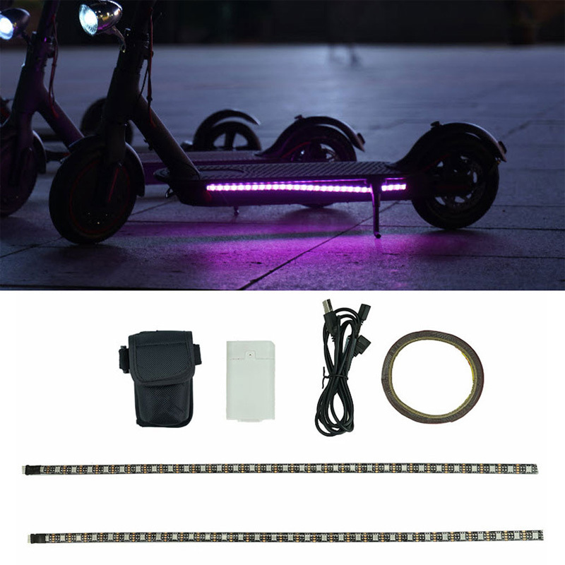 LED Strip Flashlight Bar Lamp For xiaomi M365/Pro Electric Scooter Skateboard Night Safety Light Accessories