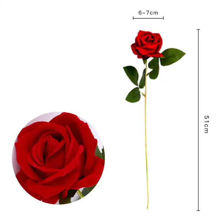 Factory Bulk Wholesale High Quality Artificial Single Velvet Roses Flower Red White Custom Real Touch Rose Decorative Flowers