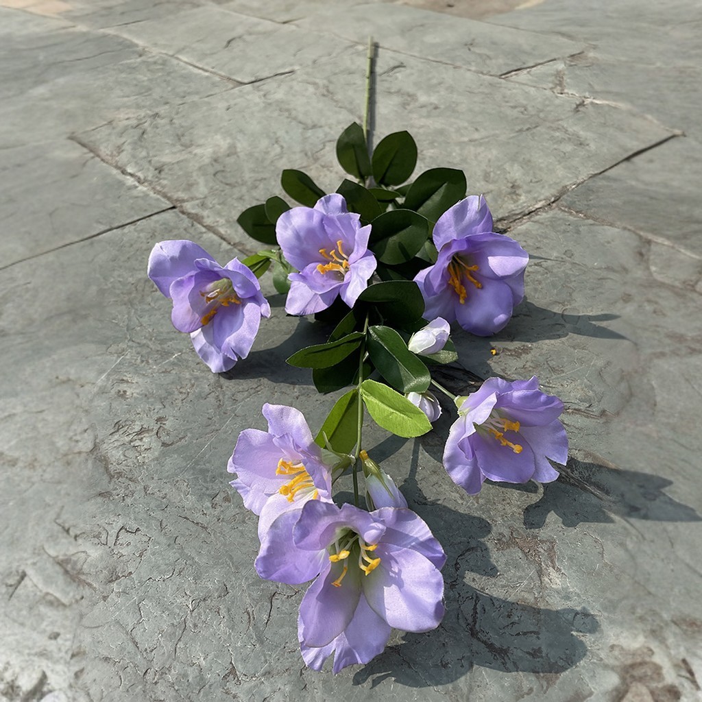 Wedding Decoration Purple Blue Silk Flower Wholesale 9 Head Azalea Flower Artificial